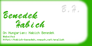 benedek habich business card